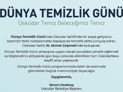 Üsküdar’da “Dünya Temizlik Günü” etkinlikleri düzenlenecek