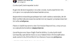 Çankaya Belediye Başkanı Hüseyin Can Güner’in Cumhuriyet Bayramı Etkinlikleri ile İlgili Açıklaması