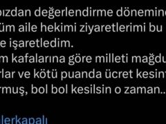 “Aile Hekimleri Eylem Yapıyorsa Paraları Kesilsin Paylaşımı” Olay Oldu!