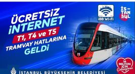 İBB’den tramvay hatlarına ücretsiz internet